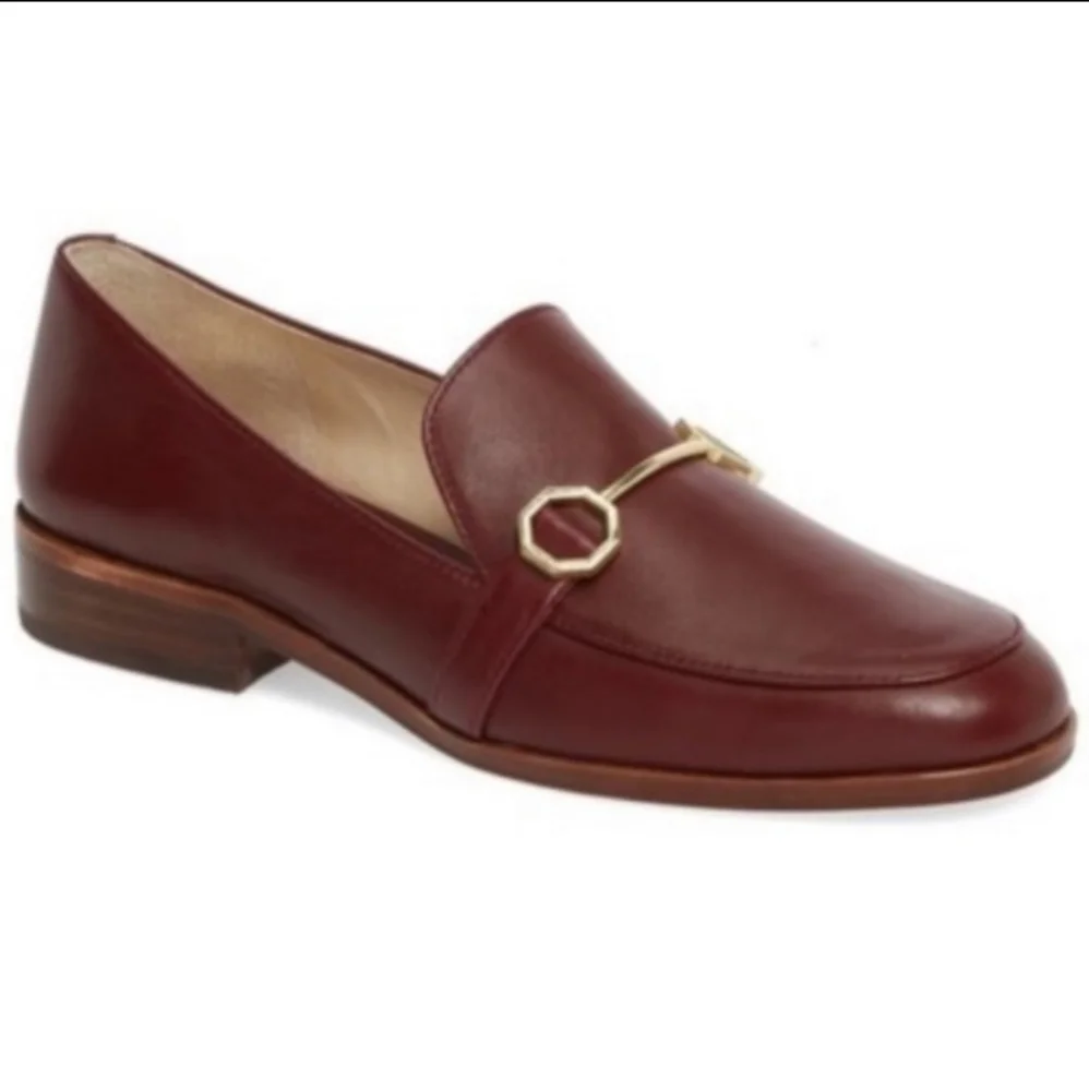 LOUISE ET CIE Maroon Red leather loafers SZ 11 classic